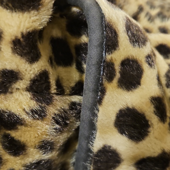 Vintage Leopard Print Faux Fur Coat Thigh Length Satin Lined Heavy Warm Custom - Picture 7 of 16